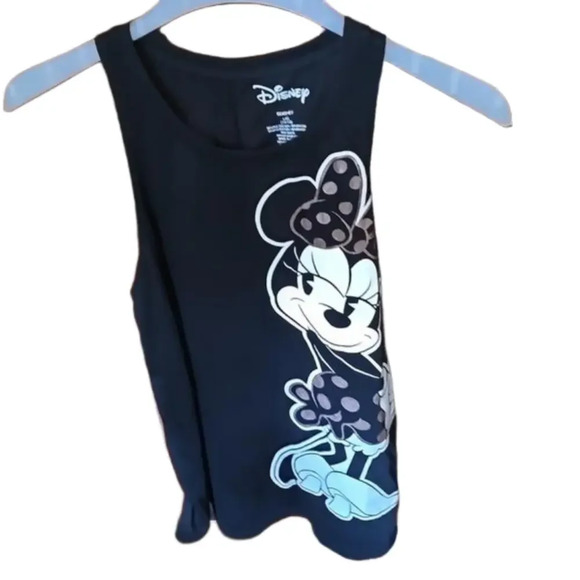 Disney Minnie Mouse Tan Polka Dots Black & White Tank Top Women size LG (11/13) - Picture 2 of 9